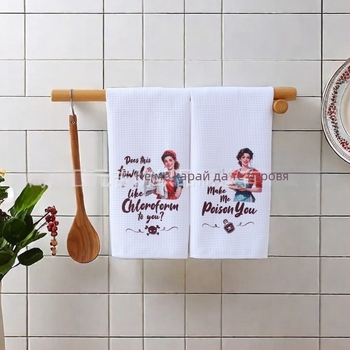 Чайна кърпа за кухня от микрофибър, 400GSM, персонализиран печат, вафелна текстура, ананасова шарка