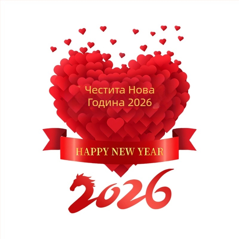 Стикер за стъклена врата за Нова година 2026, годината на коня, мотив сърце, PVC материал, електростатично залепване, празничен стил, модерен минимализъм; подходящ за дневна, спалня, кабинет, вход и т.н.