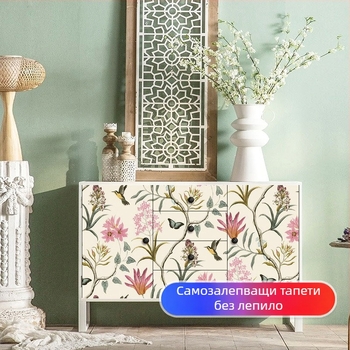 Самозалепващи стикери за врати на шкаф за обновяване — алуминиево фолио, ретро американски стил, абстрактен мотив, декоративно украсяване