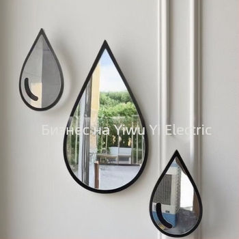Акрилно стенно огледало, самозалепващо се, прост стил, 1 бр, декоративно украсяване за дневна, спалня, кабинет и баня