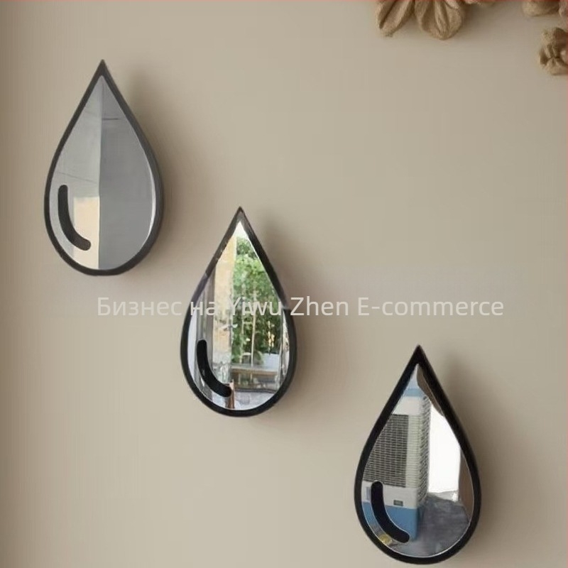 Акрилно стенно огледало, самозалепващо се, прост стил, 1 бр, декоративно украсяване за дневна, спалня, кабинет и баня