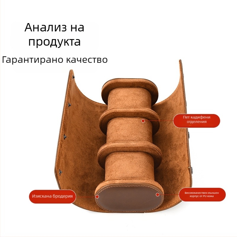Комплект кожена кутия за часовници (3 броя) – водоустойчива, PU кожа, затваряне с копче, шевна изработка