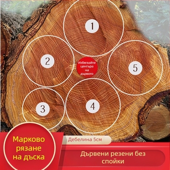 Дървена дъска за рязане, удебелена, антибактериална (Материал: дърво)
