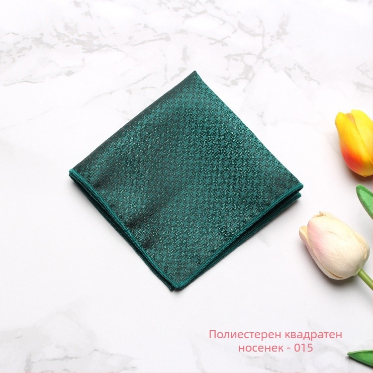 Джобна кърпа за сако, мъжки стил – модерен дизайн, полиестер, жакардова тъкан, модел точки, ивици и листа