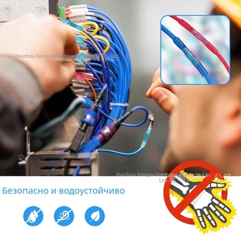 Водоустойчив терминален комплект с термоусвивка, 130 бр., в кутия, медни контакти, полиефинов изолатор, прес-фит интерфейс