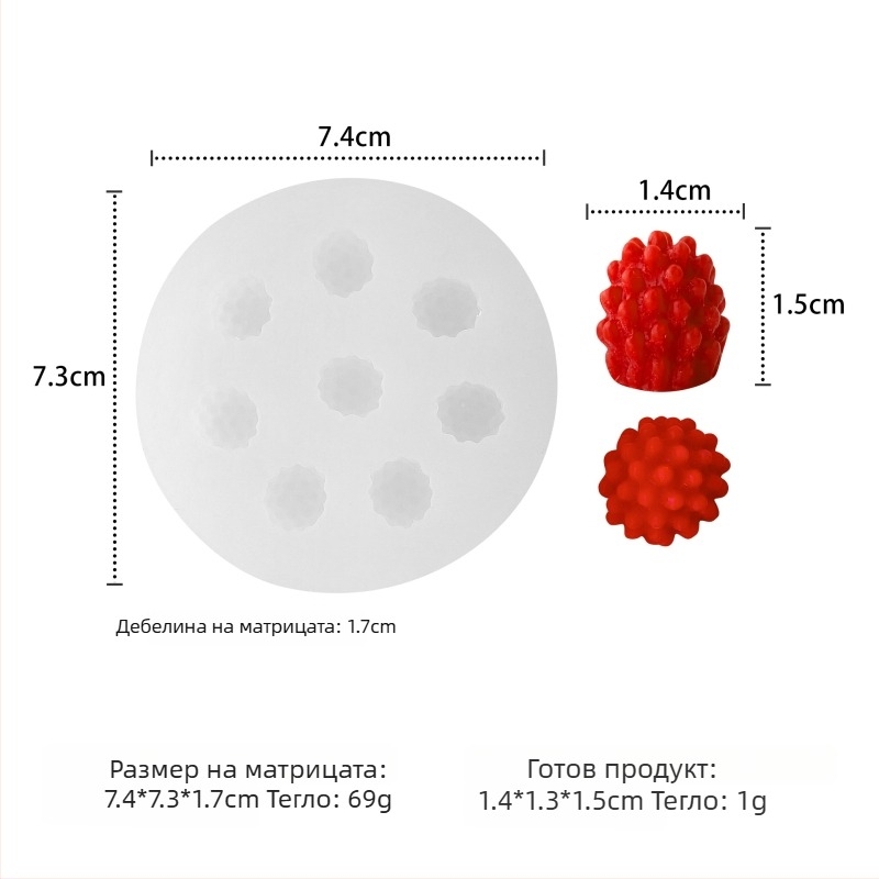 Силиконова форма за кексове – неравна форма, плодова серия, за ароматни свещи