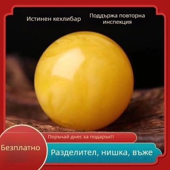 Аксесоари за обици • Единична мъниста от естествен пчелен восък и янтар • Ръчна изработка • Свеж и сладък стил • Пролет 2024