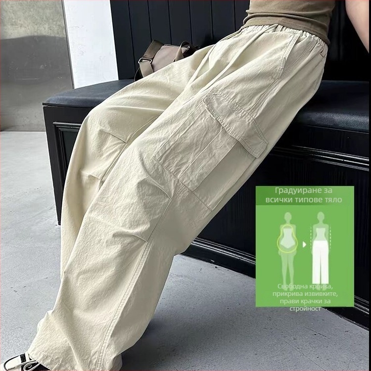 Панталони за момичета памук | висока талия, влагоотводящи, за възраст 7–12 г., лято 2025, корейски стил