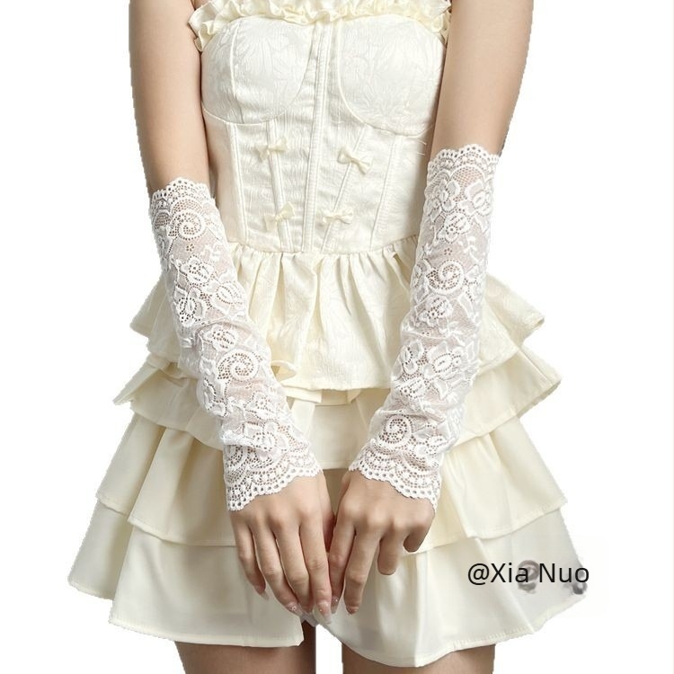 Слънцезащитни ръкавели с дантела, нейлон >96%, UV защита, за шофиране и колоездене, лято 2025