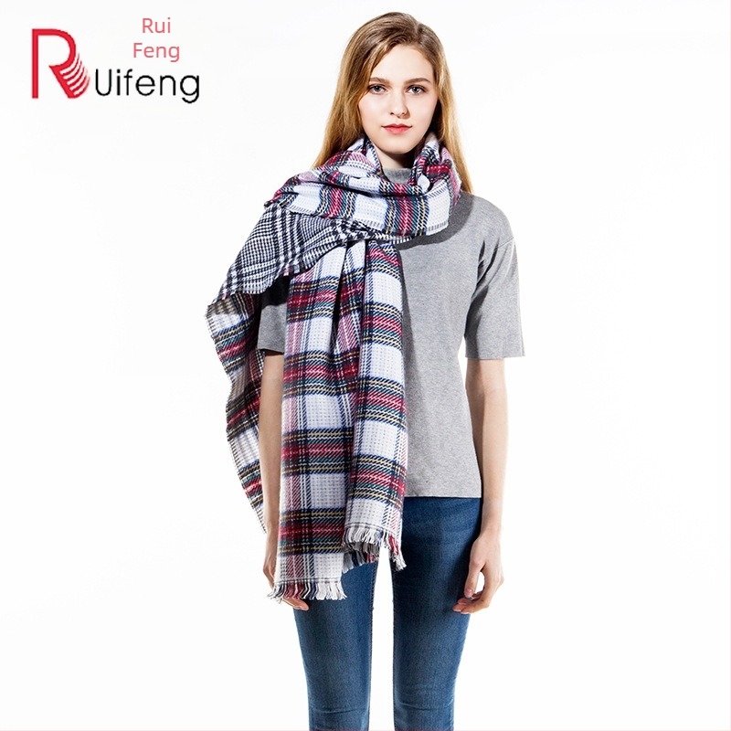 Шал Ruifeng — декоративен аксесоар за есен и зима, плоска тъкан (plain weave) и обща дължина