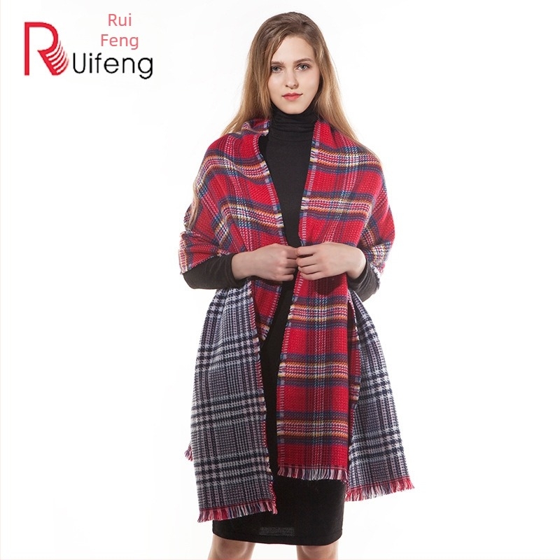 Шал Ruifeng — декоративен аксесоар за есен и зима, плоска тъкан (plain weave) и обща дължина