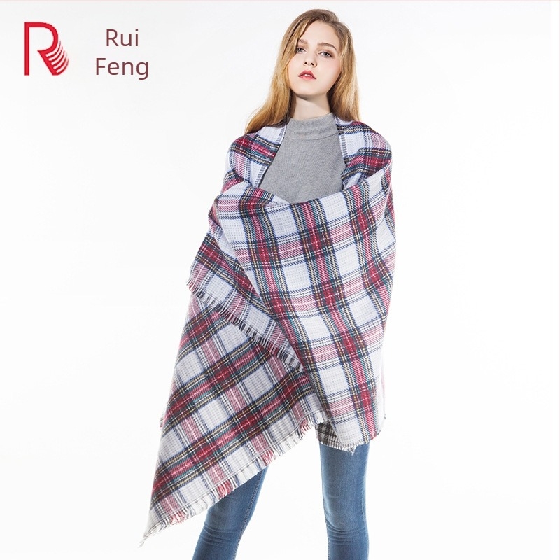 Шал Ruifeng — декоративен аксесоар за есен и зима, плоска тъкан (plain weave) и обща дължина