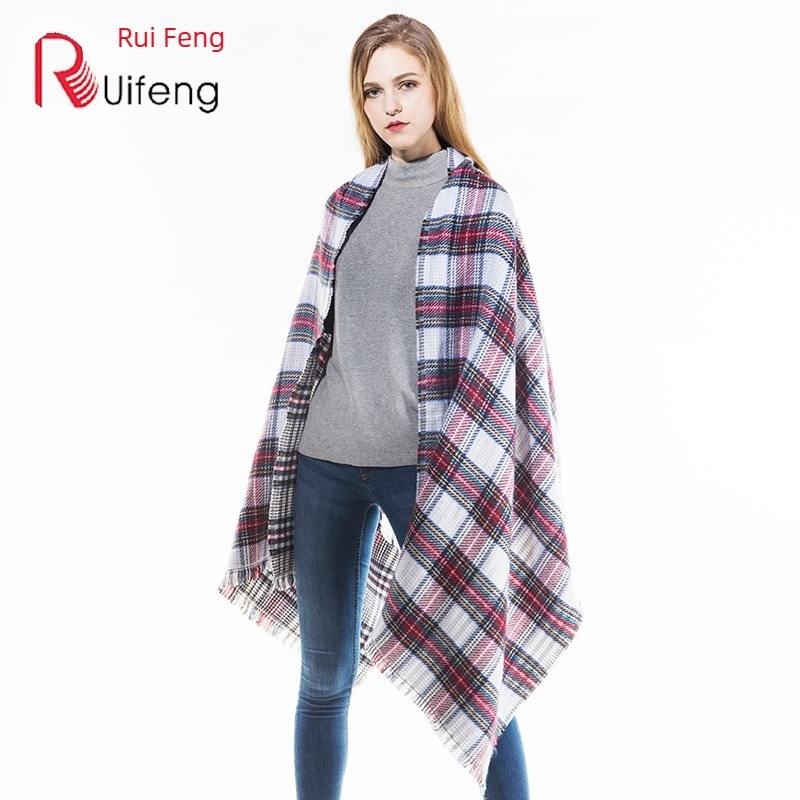 Шал Ruifeng — декоративен аксесоар за есен и зима, плоска тъкан (plain weave) и обща дължина