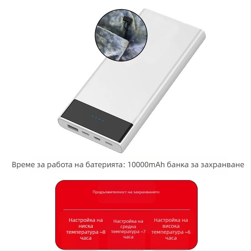 USB загряващ шал с контрол на температурата, фланелен шал в стил на наметало, 8W