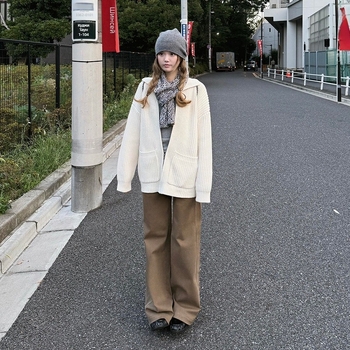 Женски плетен шал в Mushroom-стил, есенно-зимен, ретро литературен дизайн, полиестер, печат