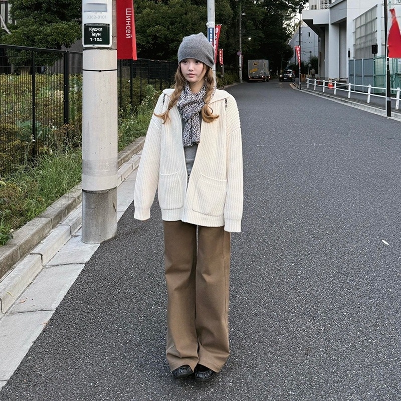 Женски плетен шал в Mushroom-стил, есенно-зимен, ретро литературен дизайн, полиестер, печат