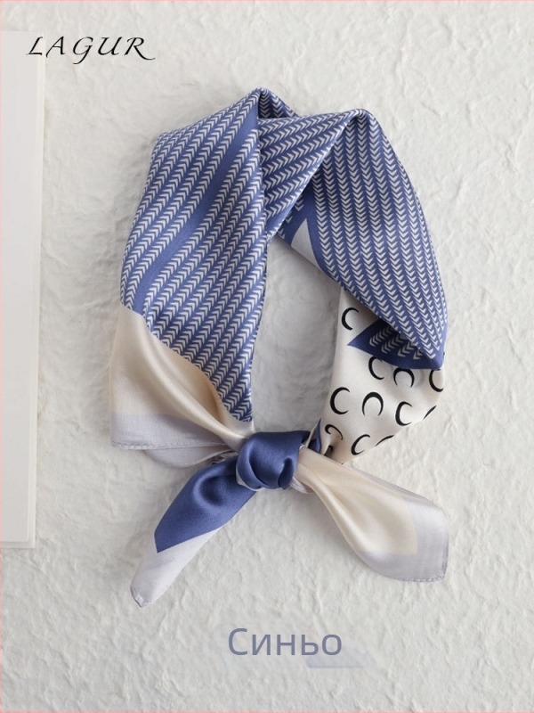 Копринен квадратен шал, 53×53 см, 100% коприна, есен 2025