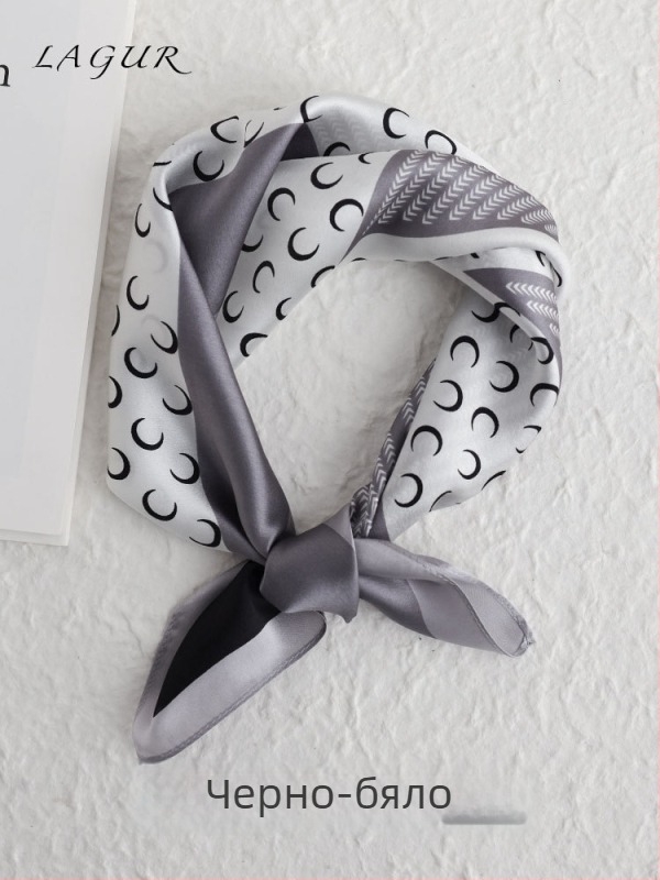 Копринен квадратен шал, 53×53 см, 100% коприна, есен 2025