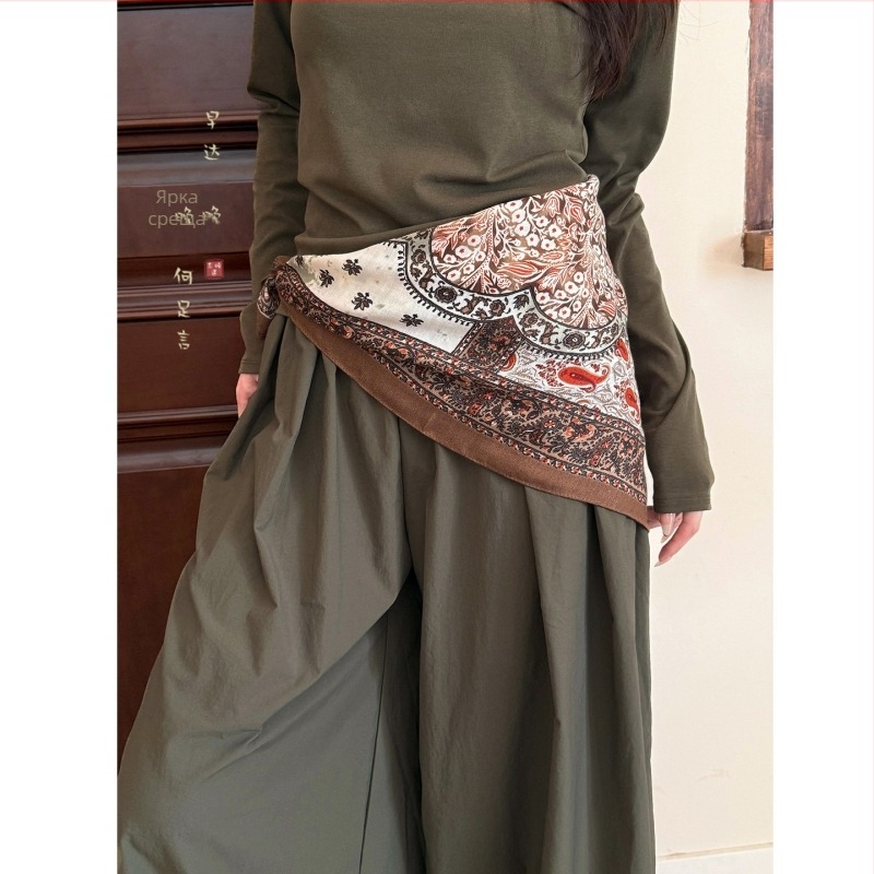 Шифонен шал-колан за талия, квадратен дизайн, ретро декоративен пояс, полиестер Twill, съдържание 31–50%, пролет 2025, произход Джинхуа