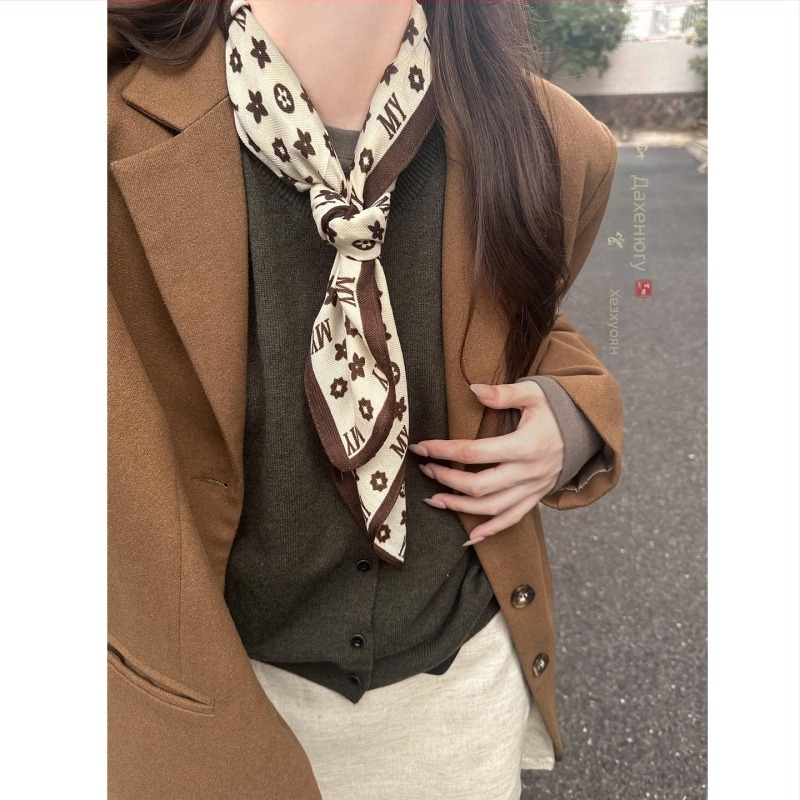 Шифонен шал-колан за талия, квадратен дизайн, ретро декоративен пояс, полиестер Twill, съдържание 31–50%, пролет 2025, произход Джинхуа