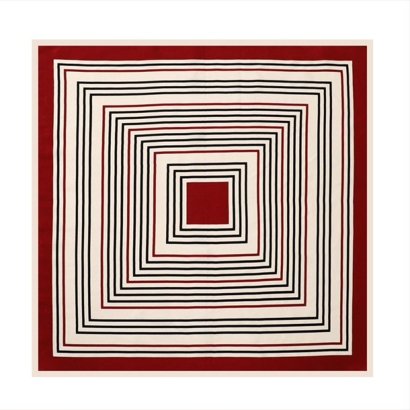 Копринен квадратен шал с plain crepe satin, plain weave, Su silk, ZS5306, пролет 2025