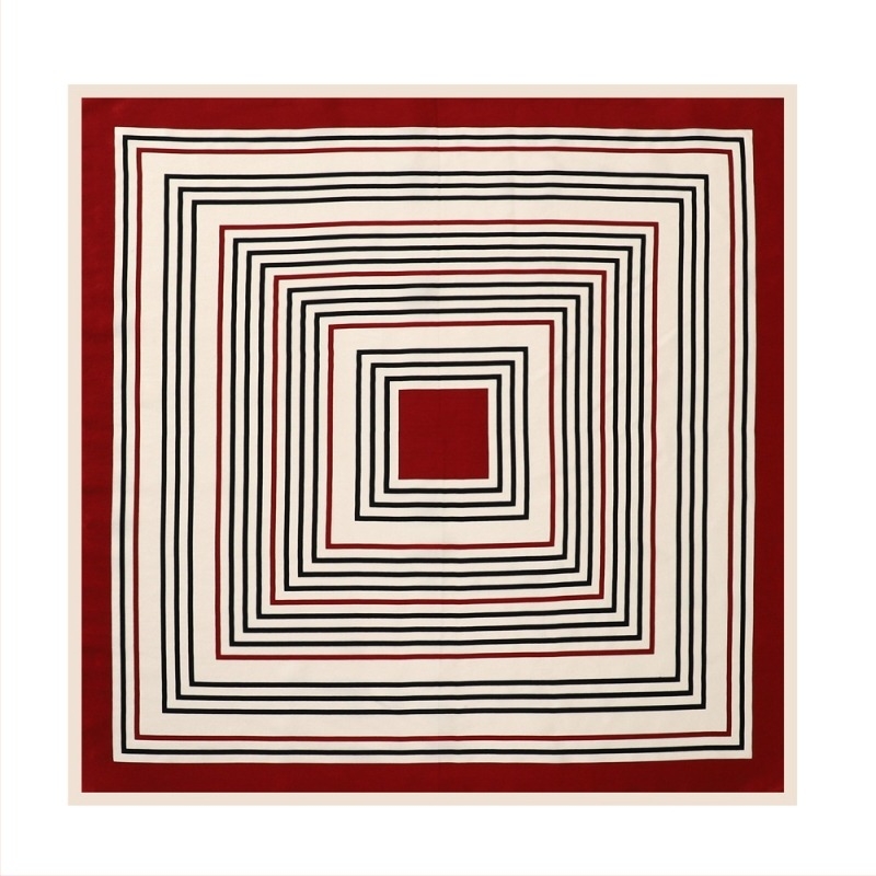 Копринен малък квадратен шал, Plain crepe satin, Plain weave, пролет 2025, модерен градски стил