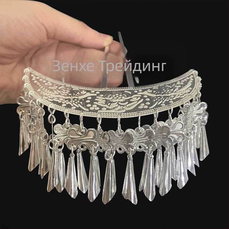 Украса за глава с етнически стил, метален материал, форма: ресни, електроплакиране (Материал: метал; Стил: етнически; Форма: ресни; Обработка: електроплакиране; Година на пускане: пролет 2025)