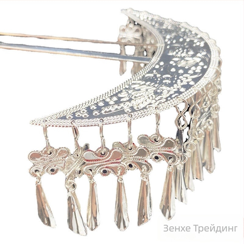 Украса за глава с етнически стил, метален материал, форма: ресни, електроплакиране (Материал: метал; Стил: етнически; Форма: ресни; Обработка: електроплакиране; Година на пускане: пролет 2025)