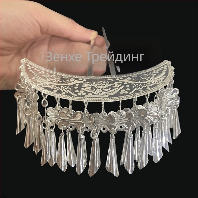 Украса за глава с етнически стил, метален материал, форма: ресни, електроплакиране (Материал: метал; Стил: етнически; Форма: ресни; Обработка: електроплакиране; Година на пускане: пролет 2025)