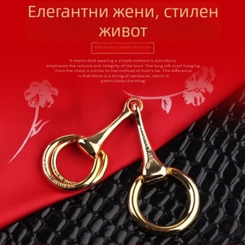 Чиста медна конска пряжка за шал, унисекс, геометричен дизайн, електроплакиран завършек