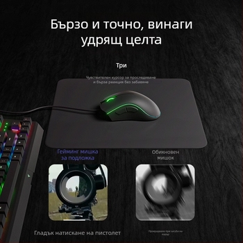 TPU подложка за мишка — антихлъзгаща, едностранна, персонализирана за киберспорт и офис.
