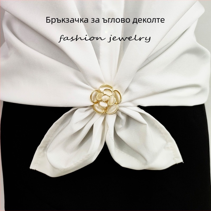 Флорална брошка с възел – сплав, електроплатинация, двойна употреба, флорална шарка, пасторален стил (свеж и сладък)
