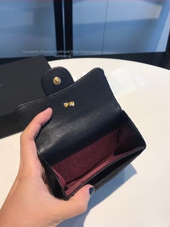 Монетник от естествена кожа, дамски, едноцветен, първи слой телешка кожа, подплата от телешка кожа, пролет 2025, износоустойчив за ежедневна употреба