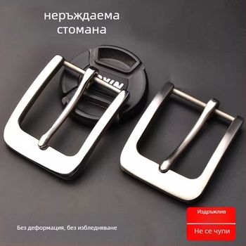Мъжка катарама за колан, 304 неръждаема стомана, гладка повърхност, пинова катарама, ширина на колана 3.8