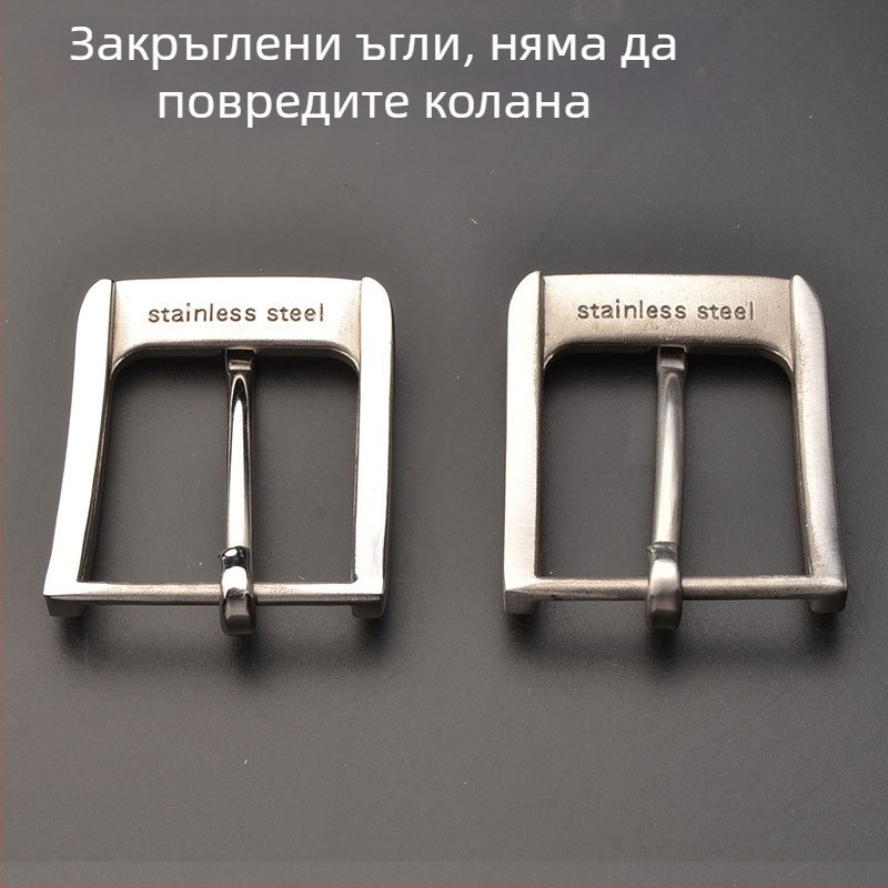 Мъжка катарама за колан, 304 неръждаема стомана, гладка повърхност, пинова катарама, ширина на колана 3.8