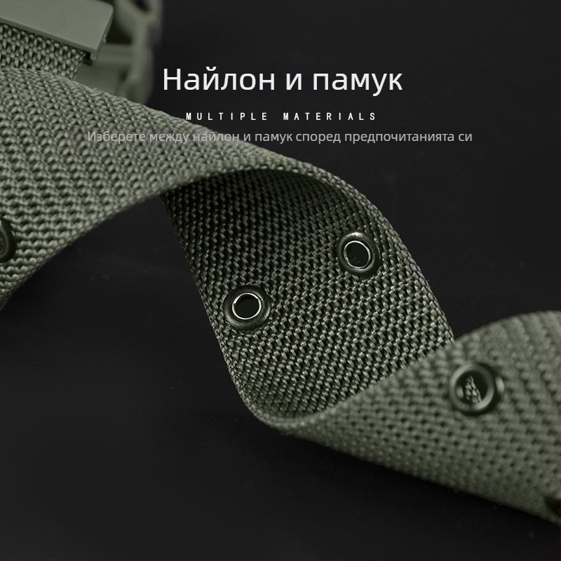 Плетен външен колан, унисекс тактически платнен пояс с пластмасова катарама, ширина 2–4 см, пролет 2024