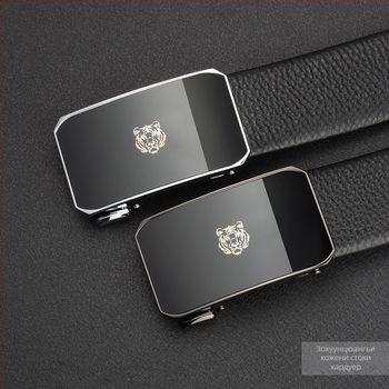 Мъжки кожен колан с автоматична закопчалка, първокласна телешка кожа, катарама от сплав, ширина 2-4 см