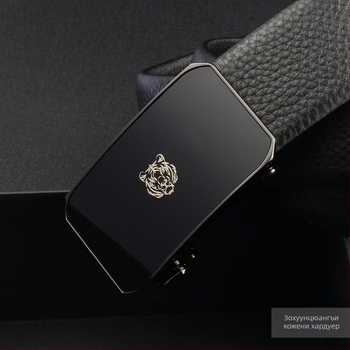 Мъжки кожен колан с автоматична закопчалка, първокласна телешка кожа, катарама от сплав, ширина 2-4 см