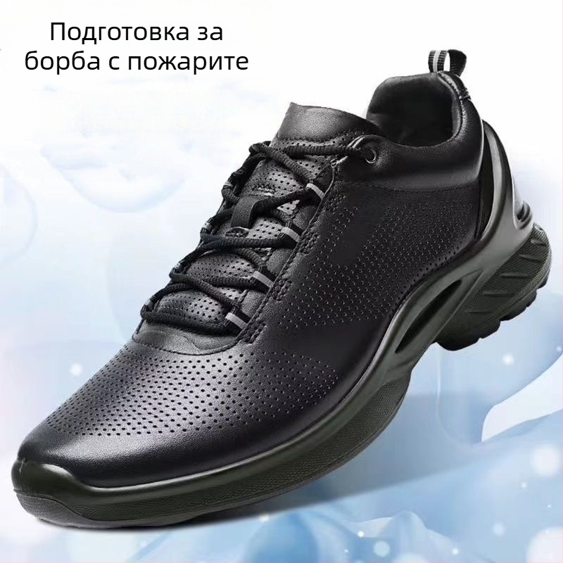 Обувки за дежурство от естествена телешка кожа, автоматично закопчаване, леки и дишащи, материал: супер фибър