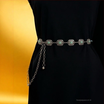 Метален колан за талия за жени – етно стил, геометрична резба, марка Gui Wanglong