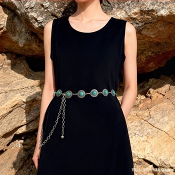 Метален колан за талия за жени – етно стил, геометрична резба, марка Gui Wanglong