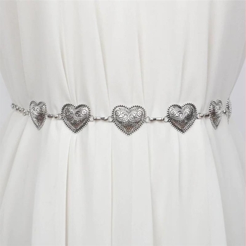 Дамска метална талийна верижка, корейски стил, с една коланова връзка