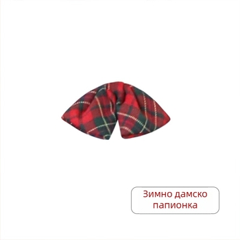 Лък за яка с цвете за ученическа униформа, каро шарка, тъкано, свободен размер, унисекс, за деца