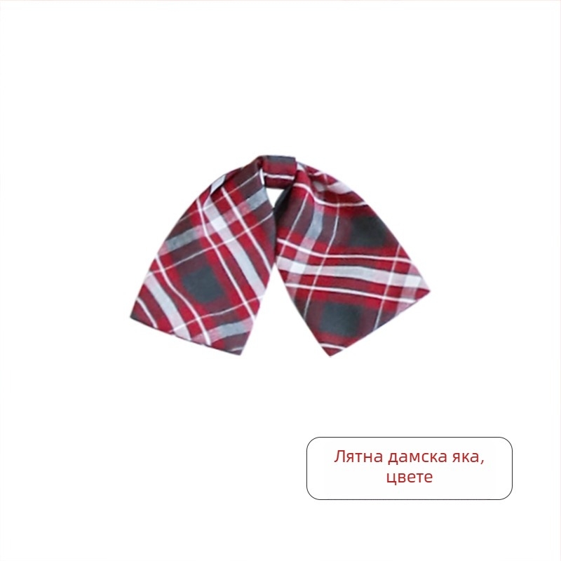 Папийонка за яка с цвете, каре модел, тъкана материя, унисекс, за деца