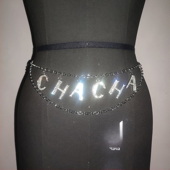 Синджир за талия с метални кристали CHACHA, дължина 80-100 cm, ширина 1-30, едно обикаляне, за жени и младежи