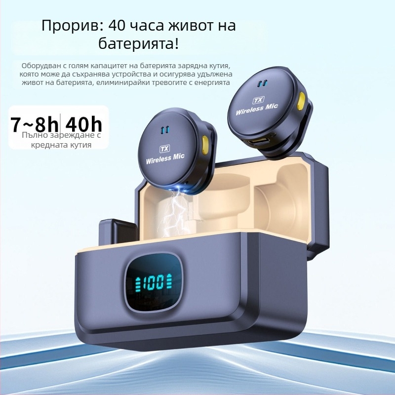 Лавалер микрофон за лайв стрийминг (вградена батерия; нисък шум под 60 dB; номинална мощност 5)