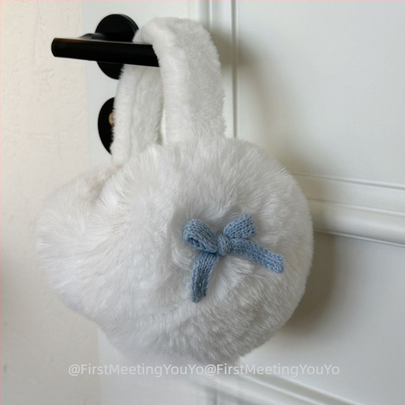Sydney плюшени earmuffs с панделка за зимата – унисекс, възрастни, базов/корейски стил, монохромен модел, запазват топлината, подходящи за училище и пътуване, зима 2025