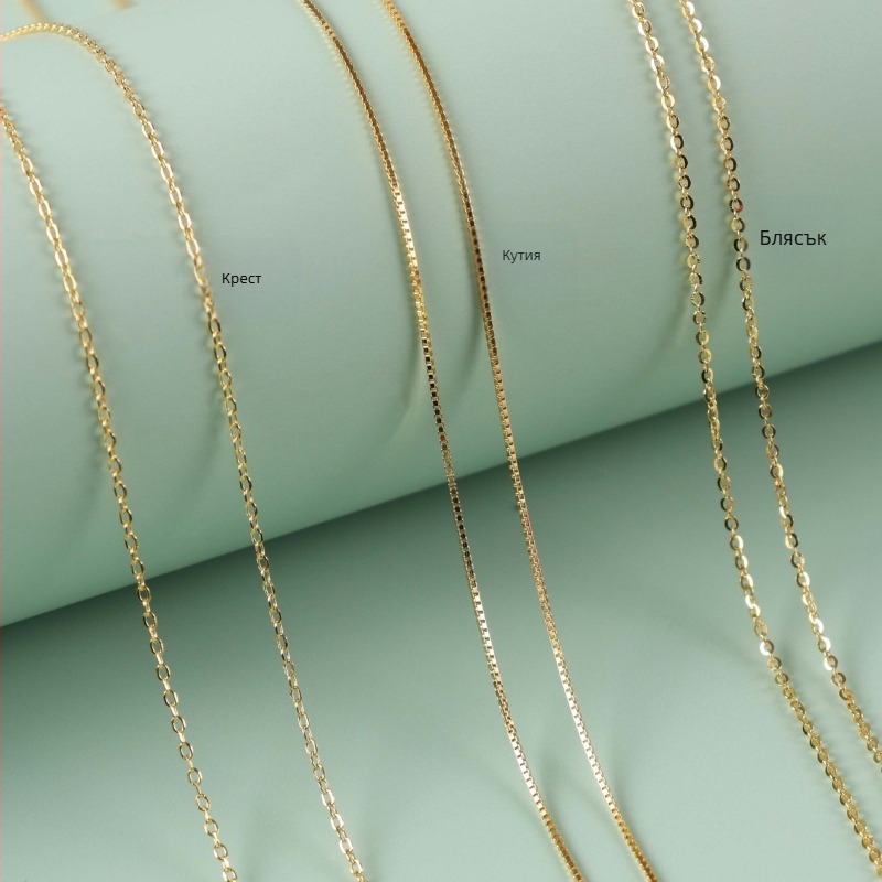 Огърлица с кръст висулка на O-връзка, геометричен мотив кутия, 925 сребро, електроплатиране