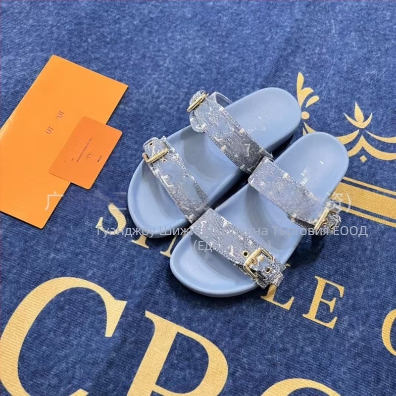 Унисекс джапанки с горна част от микрофибърна кожа, гумена подметка, монограмен дизайн, делови стил, закопчаване с едно движение