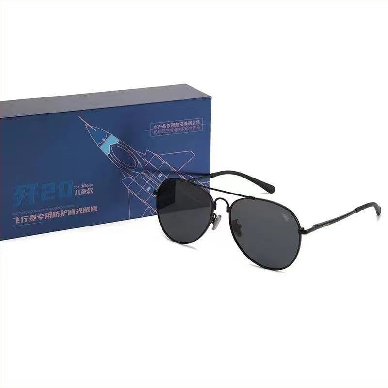 Детски слънчеви очила, ретро голяма рамка във форма жаба, UV400 защита, TAC лещи, пълна метално-меморна рамкова конструкция